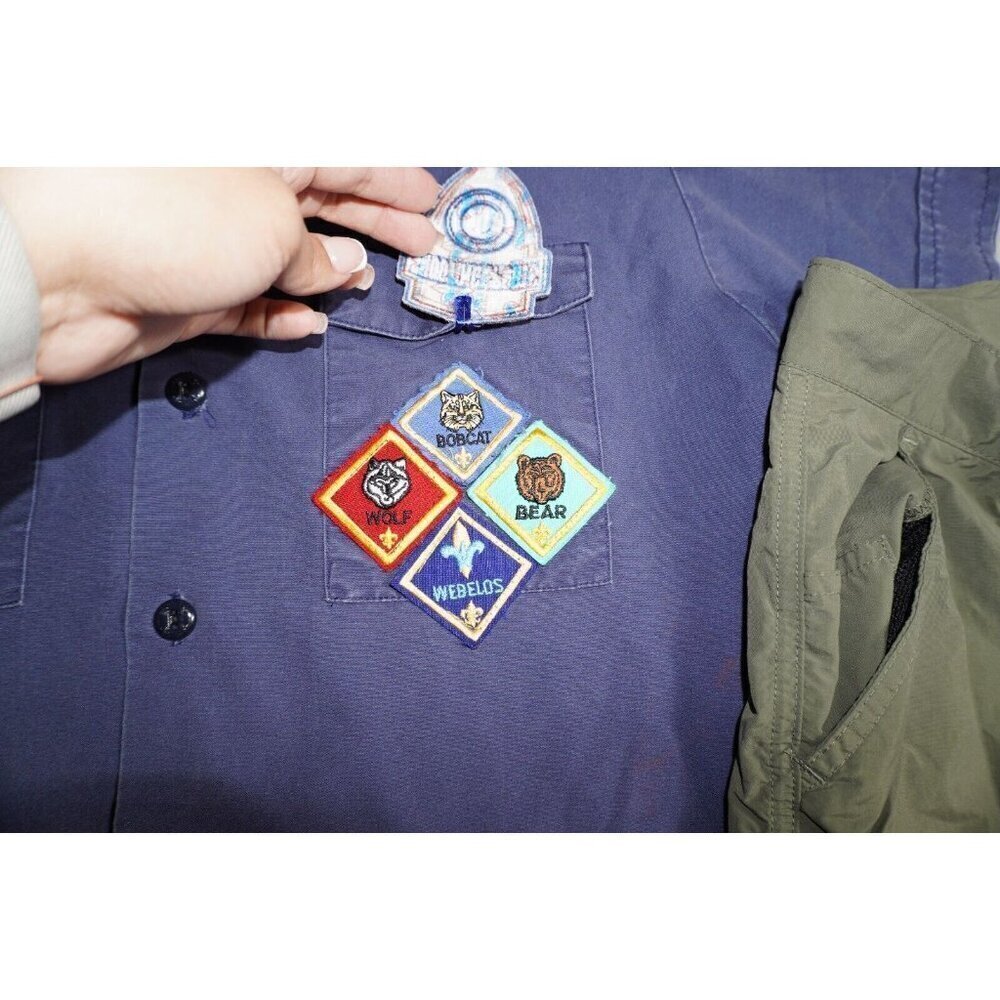 Vintage Youth Boy Scouts of America BSA Uniform Set Shirt w Patches Shorts Large - Picture 8 of 16